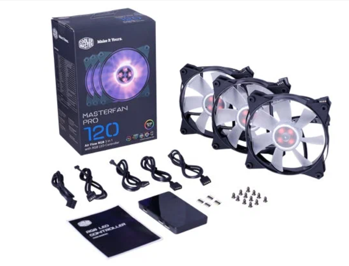 Вентилятор для корпуса Cooler Master MasterFan Pro 120 Air Flow RGB, черный/RGB