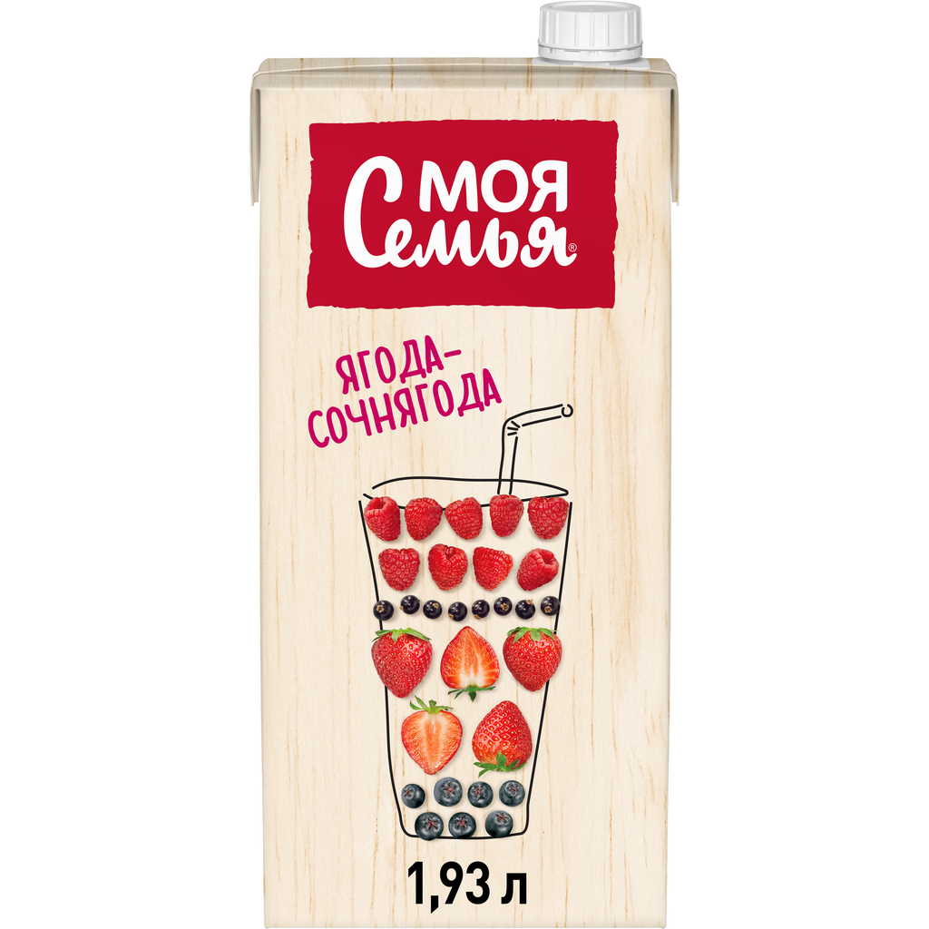 Напиток сокосодержащий МОЯ семья Ягода-Сочнягода, 1.93л