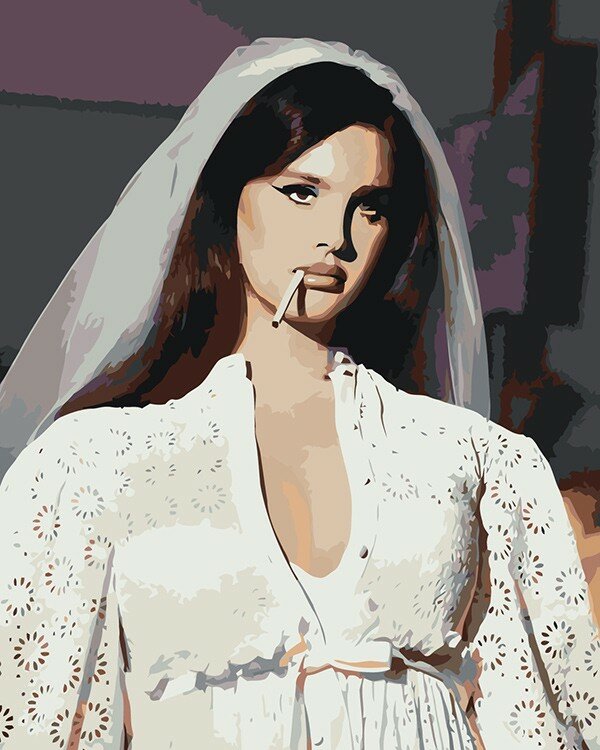 Картина по номерам Lana Del Rey Лана Дель Рей: в платье