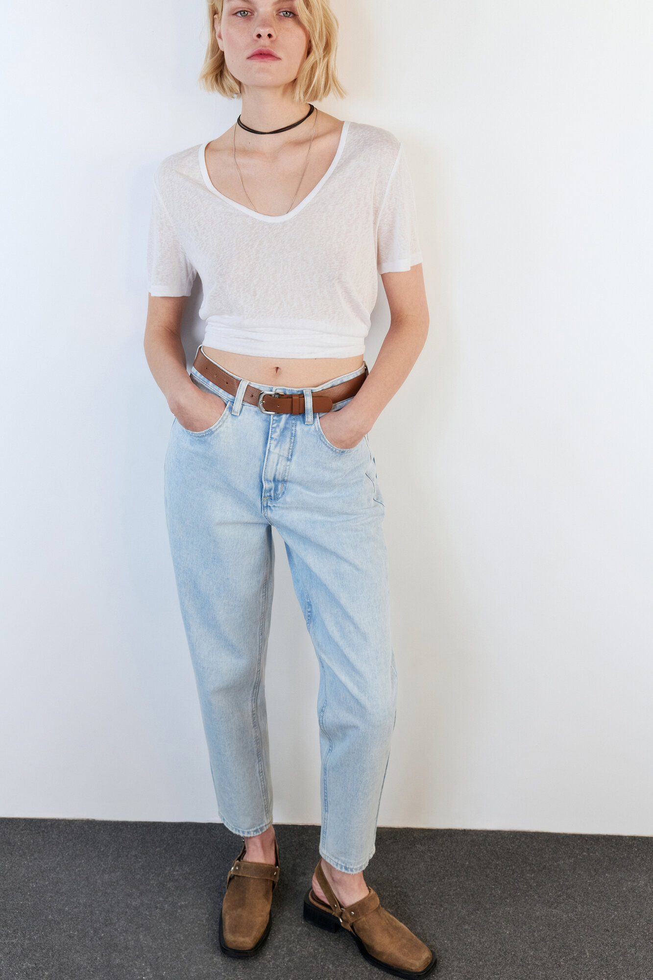 Джинсы мом Befree Basic, размер XS/170, light indigo