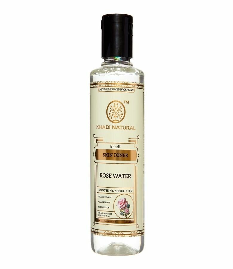 Тоник для лица Розовая вода Кхади Rose Water Skin Toner Khadi 210 мл, Фарм Ойлс