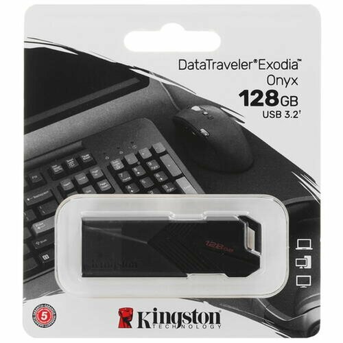 Память USB Flash 128 ГБ Kingston DataTraveler Exodia Onyx [DTXON/128GB] флешка usb flash kingston datatraveler exodia onyx 64 gb