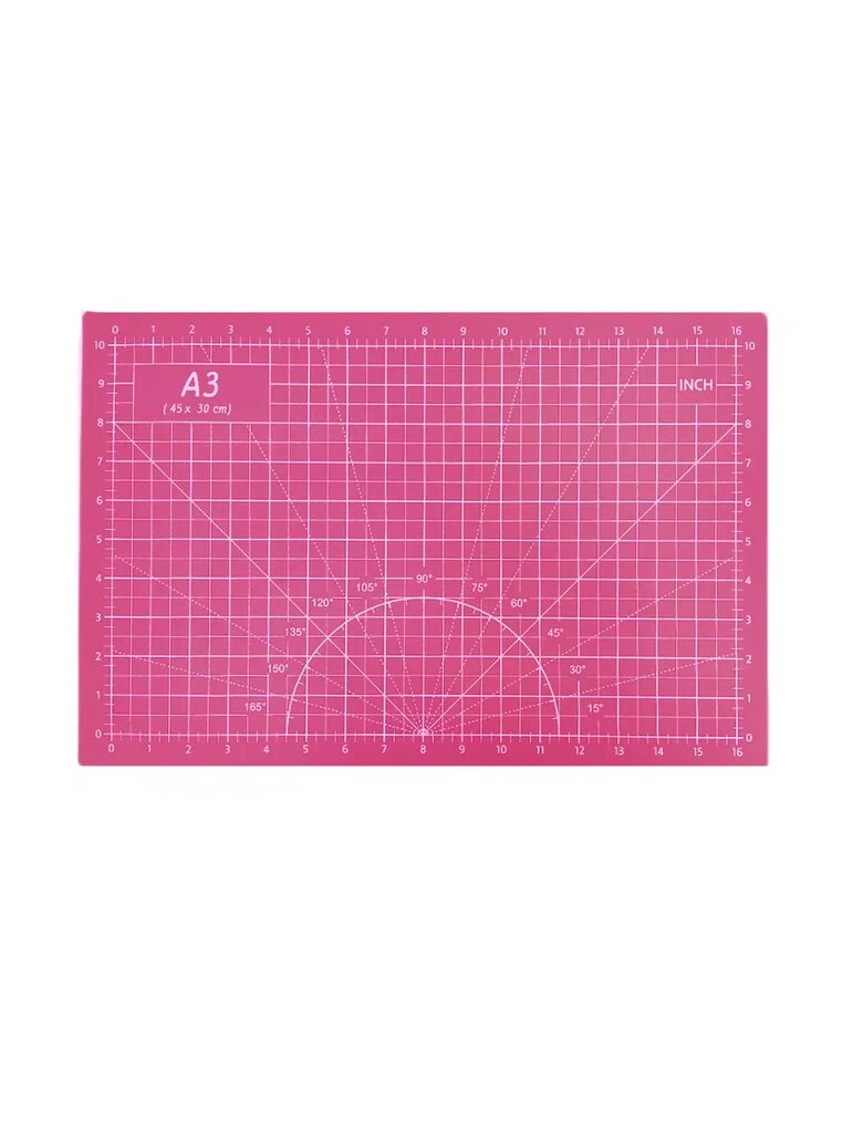 Коврик для резки а3 AXLER раскройный мат на стол для рукоделия творчества: раскроя ткани и кожи шитья пэчворка моделирования, самовосстанавливающийся, розовый/фиолетовый