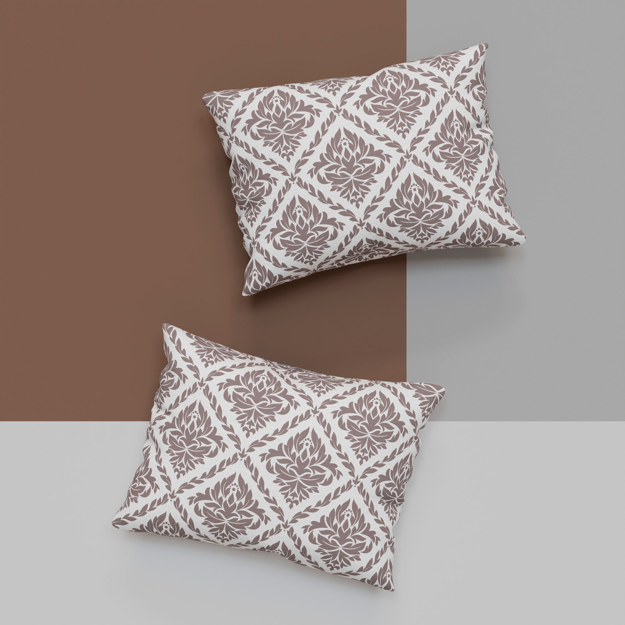 фото Комплект наволочек / наволочка 70x70 - 2 шт. Galtex Ритм коричневый на белом фоне