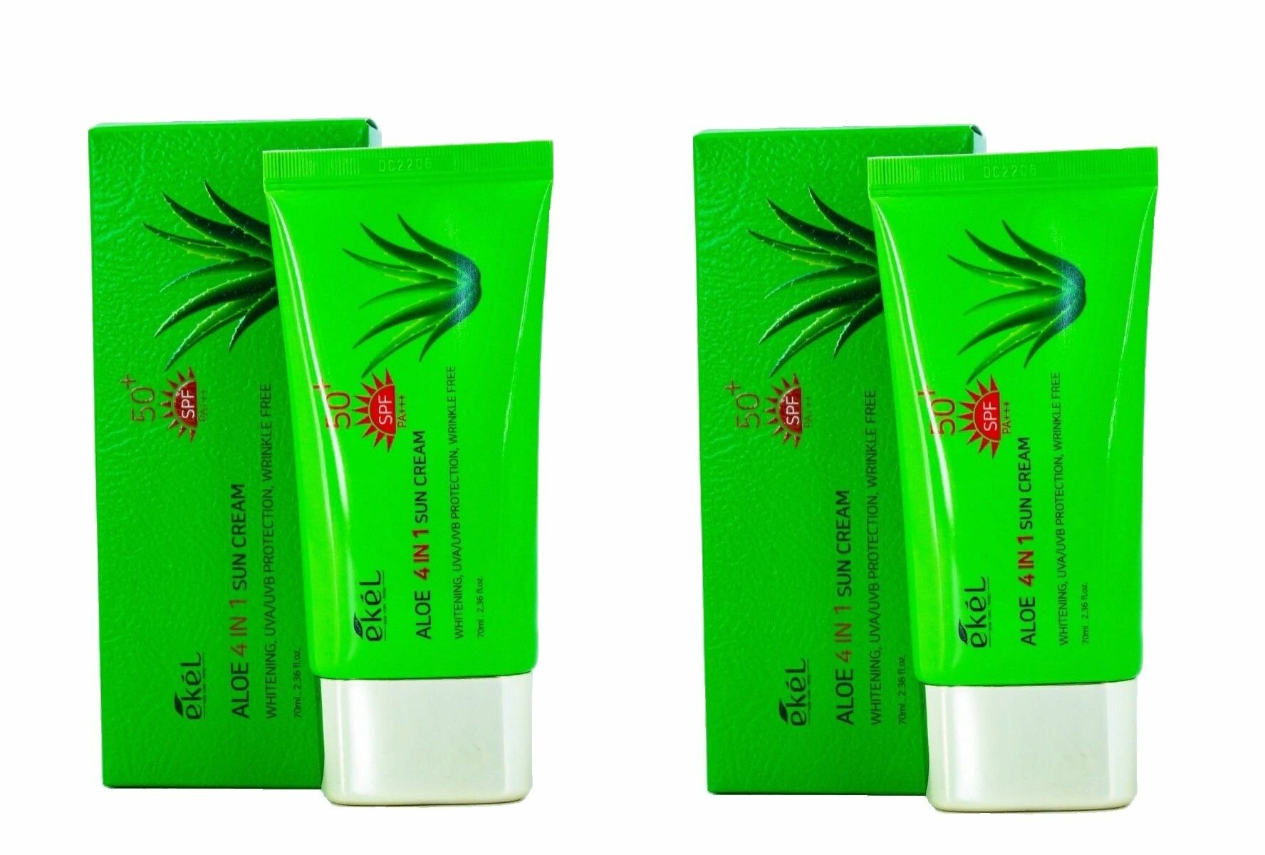 Ekel Крем солнцезащитный 4 в 1 с экстрактом алоэ aloe 4 - in - 1 sun cream, 70 мл, 2 шт