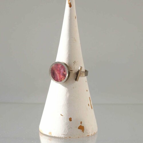 Кольцо Медведик Арт, дерево, безразмерное, сиреневый