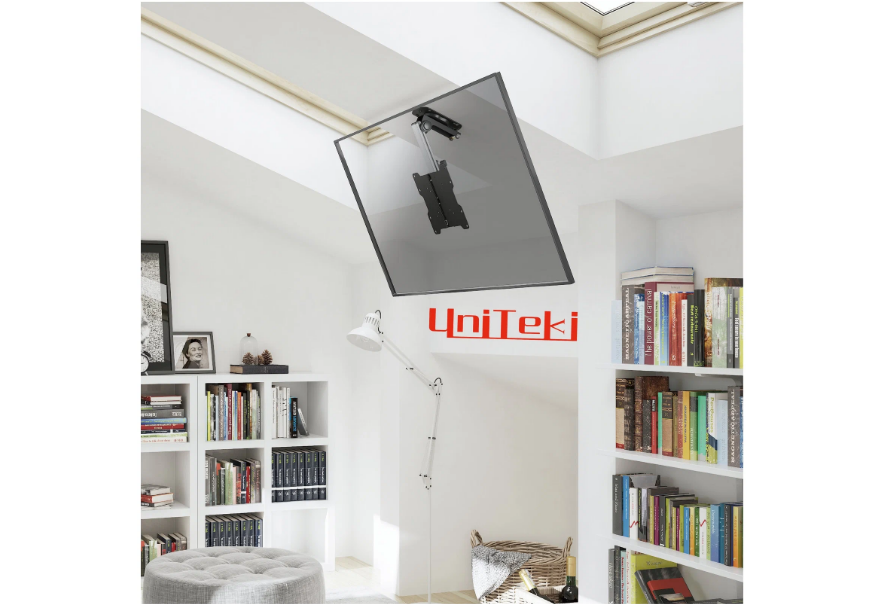 Кронштейн для телевизора потолочный наклонно-поворотный с диагональю 17"-42" UniTeki LCD2220BS, черно-серый