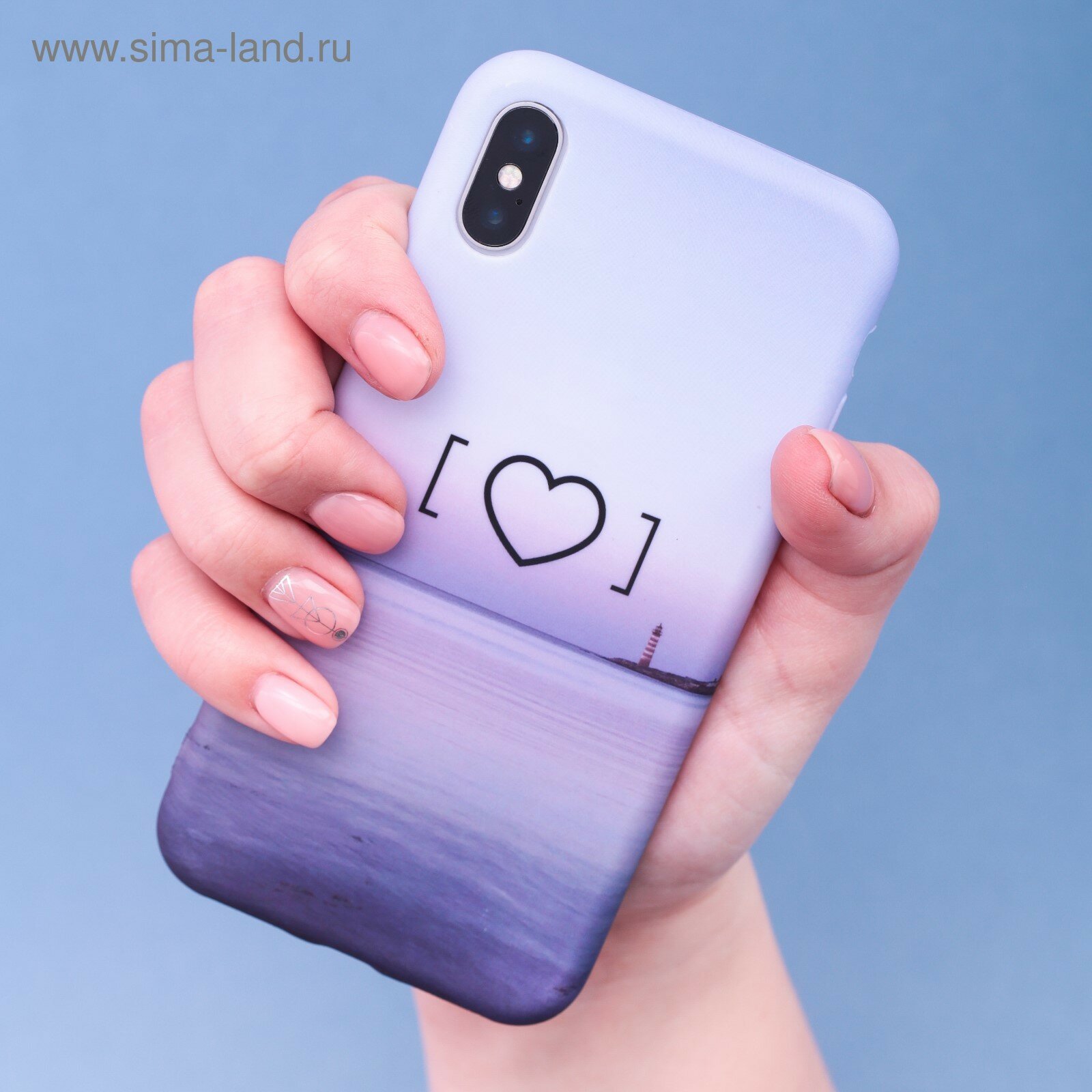 Чехол для телефона iPhone X/XS «Любовь‒это маяк» soft touch, 14.5 × 7 см (1шт.)
