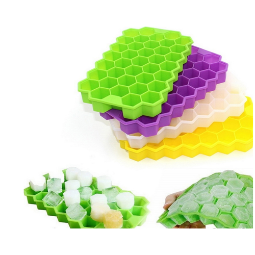 Форма для льда силиконовая соты с крышкой 37 ячеек любой цвет 459₽
