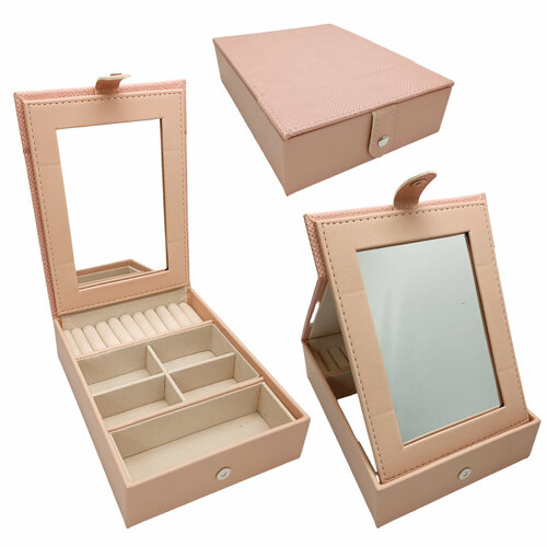 PROFZAL Шкатулка для хранения бижутерии тём розовая 4752₽