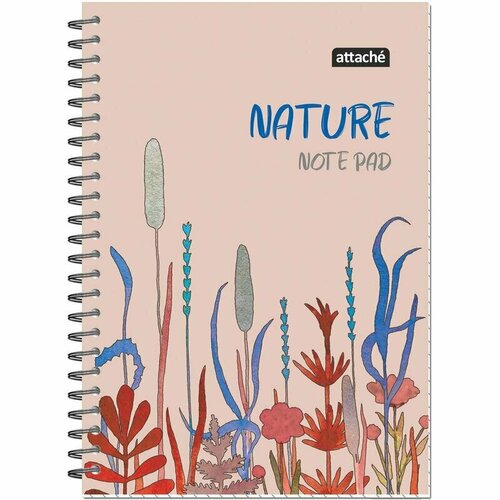 Блокнот А5 60л Attache Nature Beige flowers клетка 65 г/кв. м на спирали ВД-лак, 1919369 burnie david nature explorers flowers