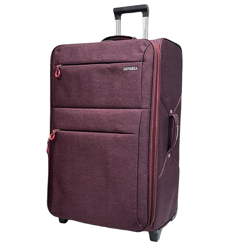 фото Чемодан ткань Impreza Гранатовый 2 колеса 77х49х36(+3) см/120 (130)л/4.6 кг (ХL)
