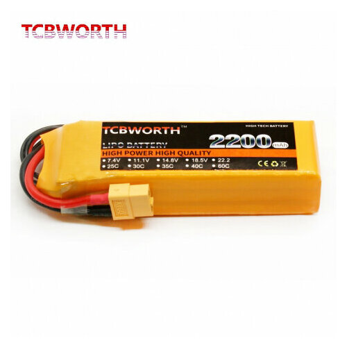 Аккумулятор TCBWORTH Li-Po 11.1V 2200mAh, 60C, XT-60