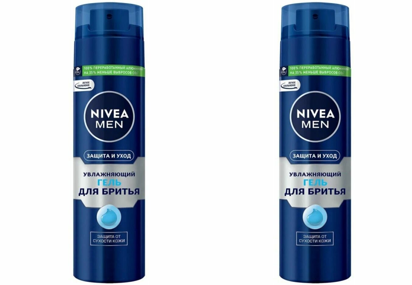 Nivea Гель для бритья Защита и уход, 200 мл, 2 шт