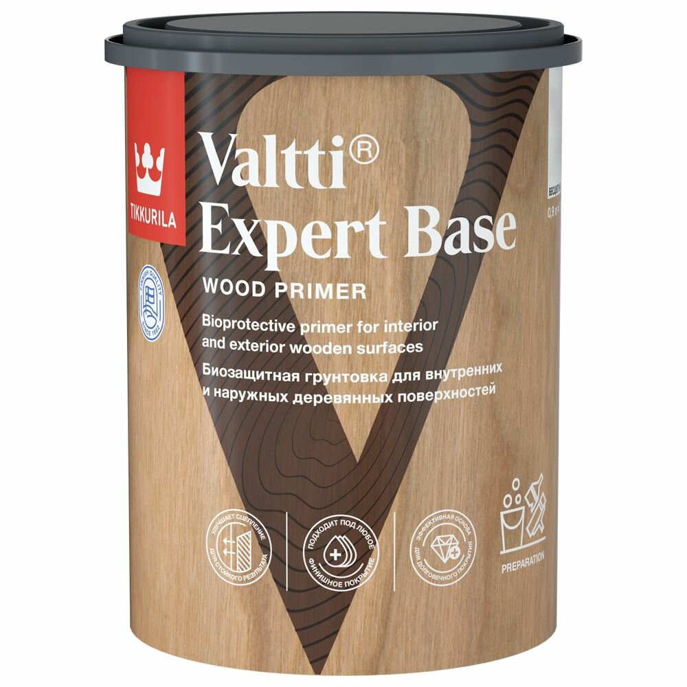 Грунт-антисептик Tikkurila Valtti Expert Base прозрачный 0.9 л