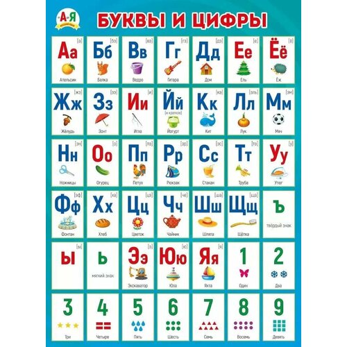 Плакат "Буквы и цифры", изд: Горчаков 460326294100370787