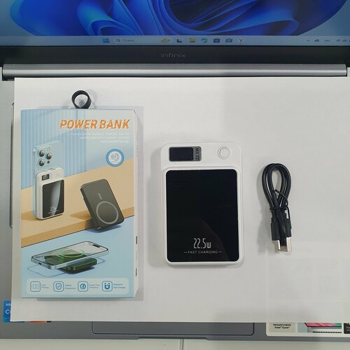 MagSafe Power bank Беспроводная зарядка для смартфона Magnetic Wireless Charger Power Bank 20W 10000mAh белый 120000₽