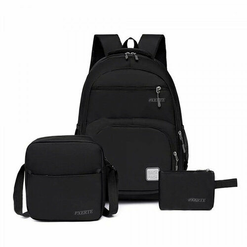 Рюкзак для мальчика (AIYIMAN)+сумка+косметичка черный-серый 45х31х15 см арт. CC423_7417-1 косметичка 23 черный серый