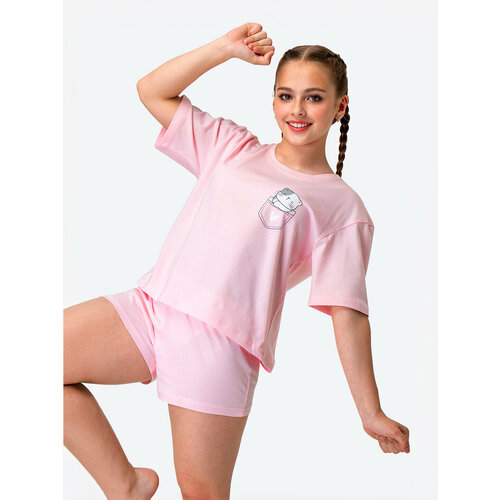 Пижама HappyFox, размер 134, розовый пижама happyfox размер 134 розовый