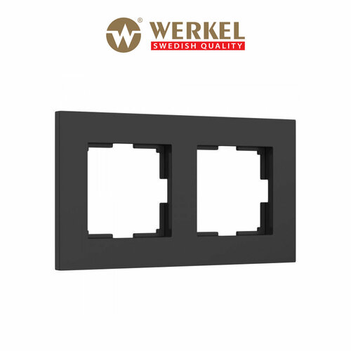Рамка на 2 поста Werkel Slab W0022908 черный матовый