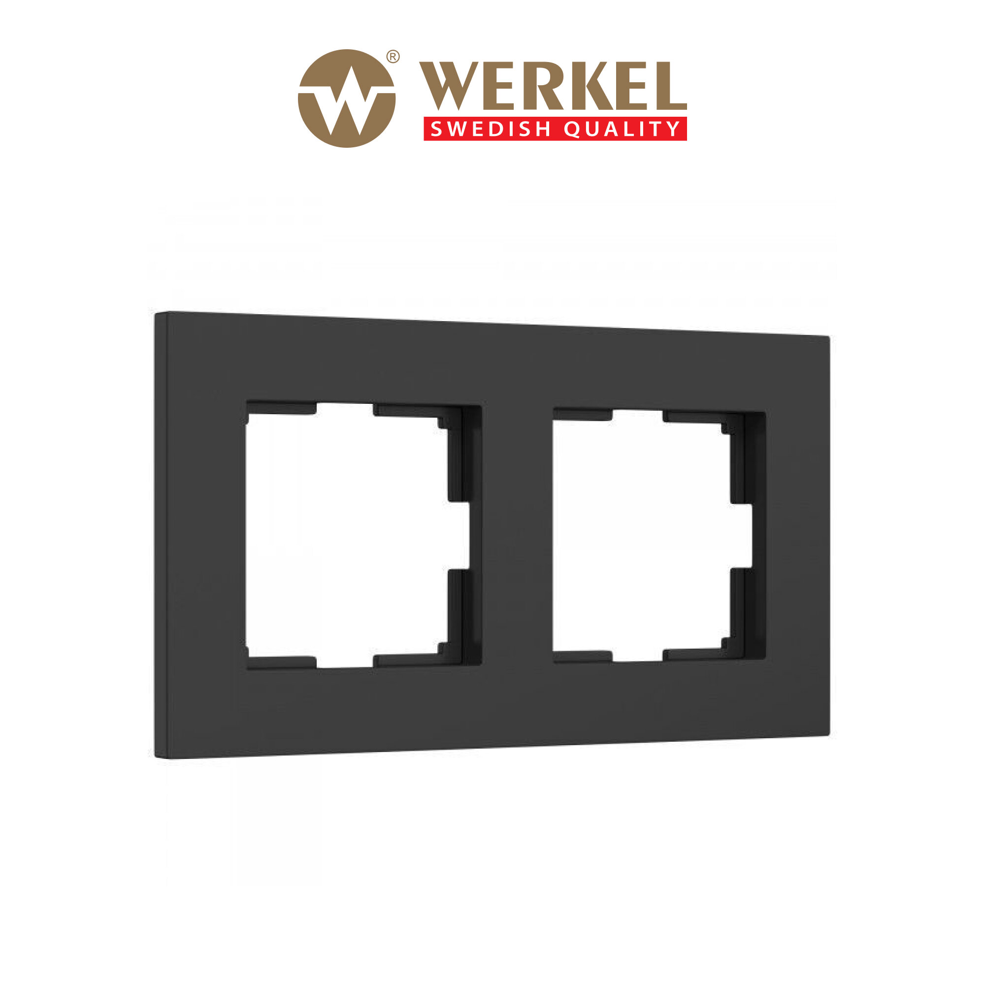 Рамка на 2 поста Werkel Slab W0022908 черный матовый