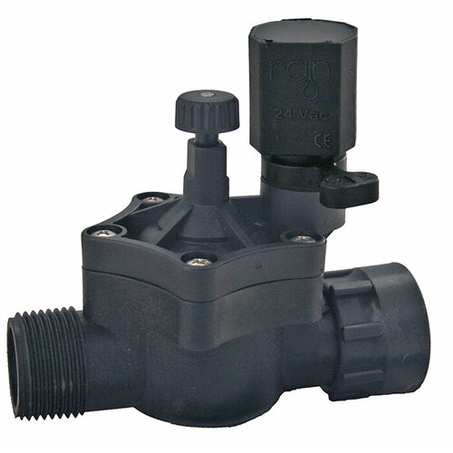 Клапан электромагнитный S-1500 Н1UN Home Irrigation с соленоидом 24 B с регулятором потока с наружной резьбой 1 рабочее давление от 10 до 80 бар пластиковый корпус RAIN 5790₽
