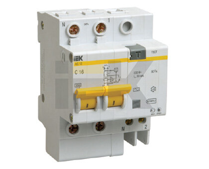 АД-12 MAD10-2-025-B-030 Автоматический выключатель дифференциального тока двухполюсный 25А (тип AC, 4.5 кА) Упаковка (5 шт.) IEK - фото №3