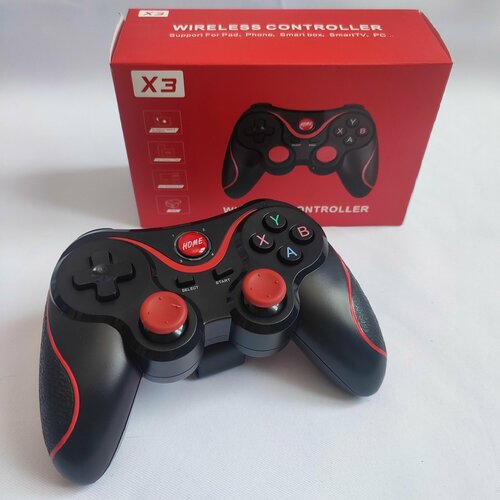 Геймпад X3 АН-403 джойстик беспроводной Bluetooth черный красный 140000₽