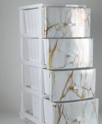 фото Комод Альтернатива декор Белый мрамор моно