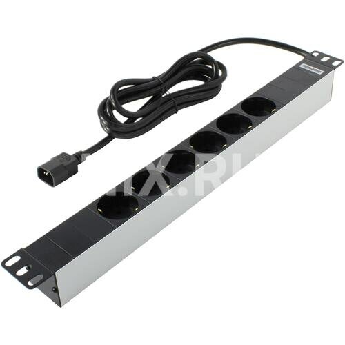 фото Блок силовых розеток (PDU - Power Distribution Unit) горизонтальный Hyperline SHT19-6SH-2.5IEC