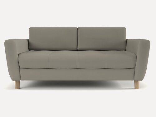 Изображение товара Дизайнерский прямой диван Soft Element Герберт Ash, двухместный, велюр, серый, скандинавский лофт, маленький, небольшой