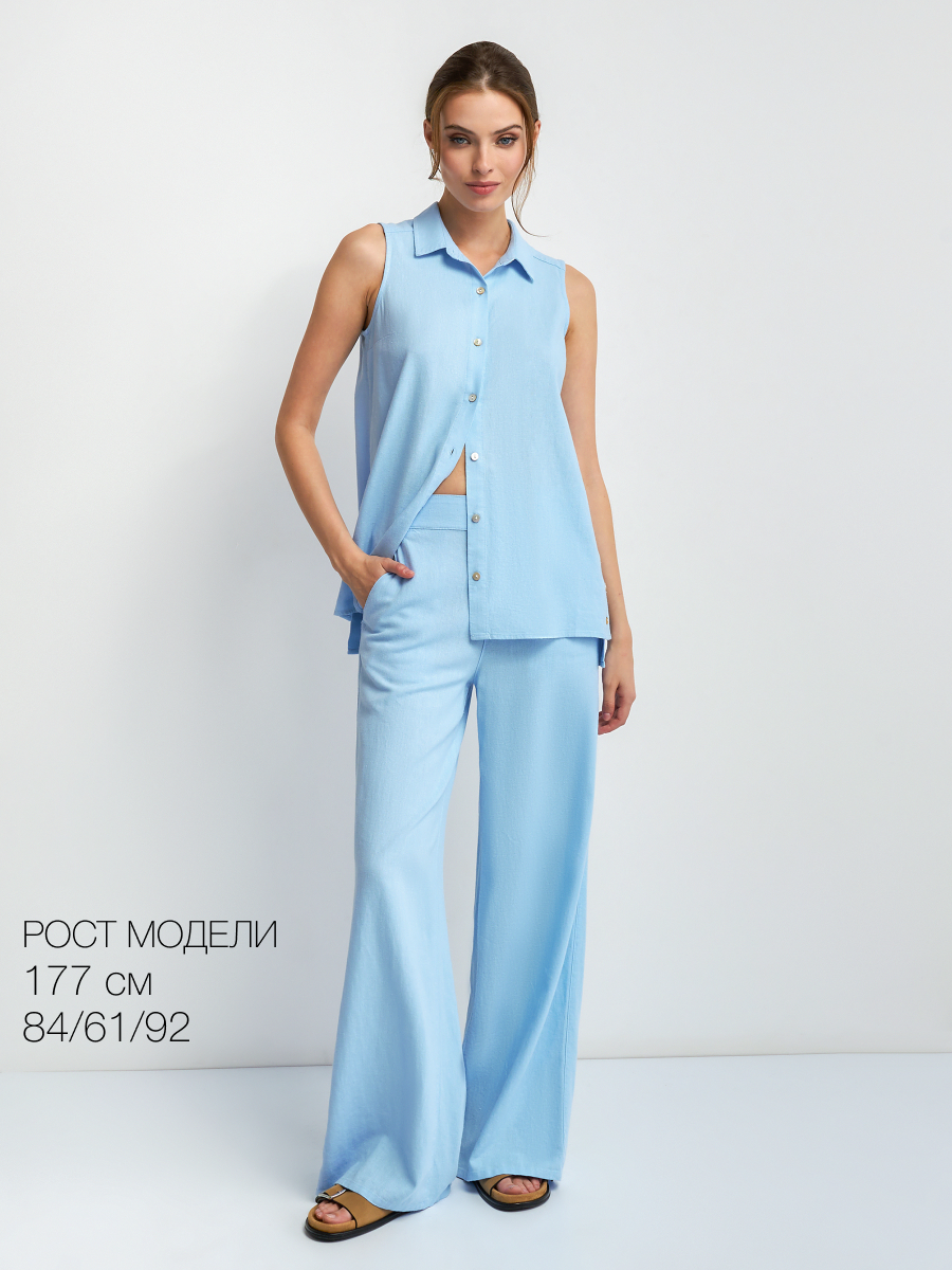 Брюки палаццо Vittoria Vicci, размер M, небесно-голубой — фото 1
