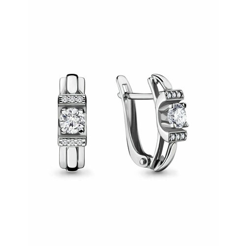 Серьги Amarin Jewelry, серебро, 925 проба, родирование, фианит, серебряный