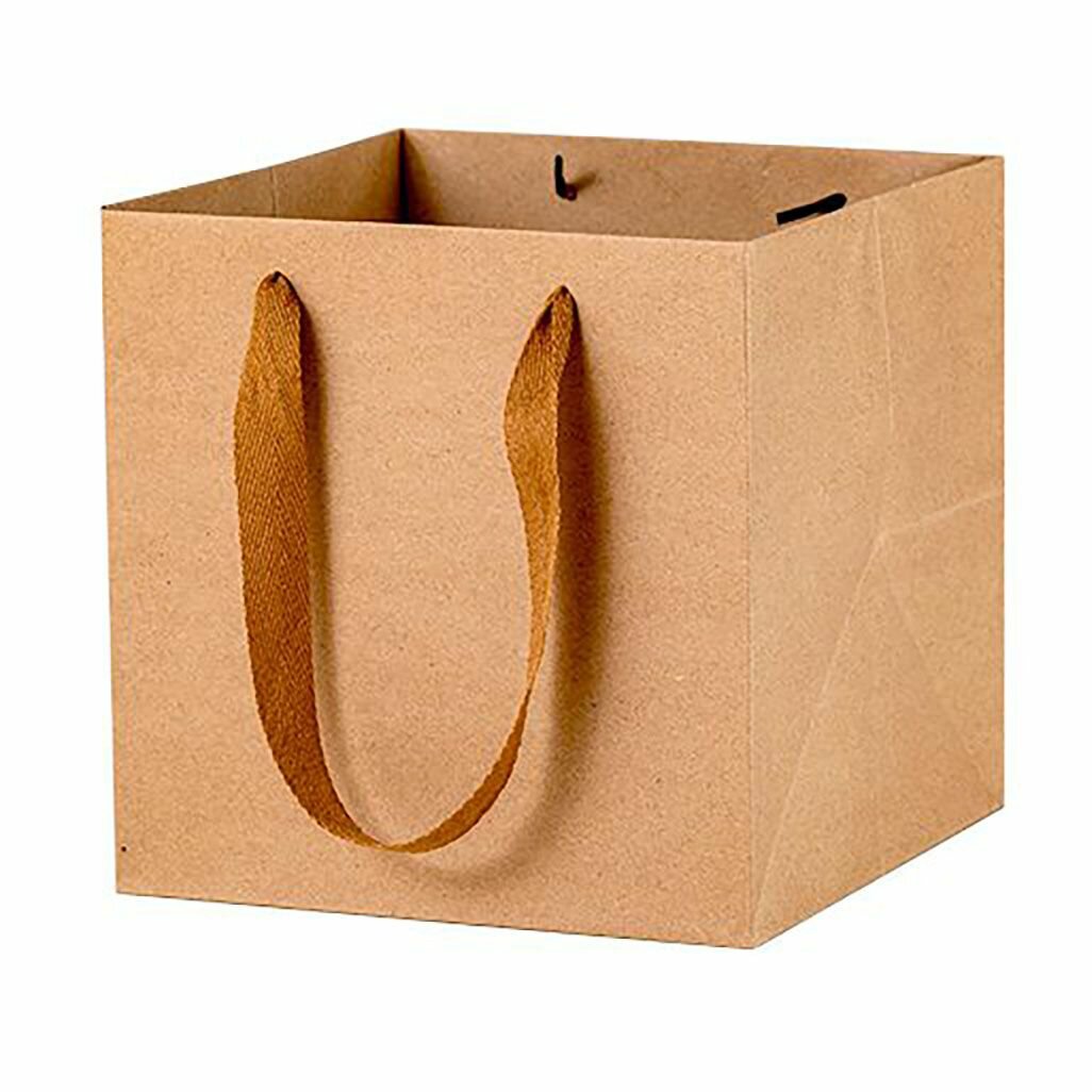 Крафт-пакет подарочный "С широким дном" / 30*30*30 см / веселуха