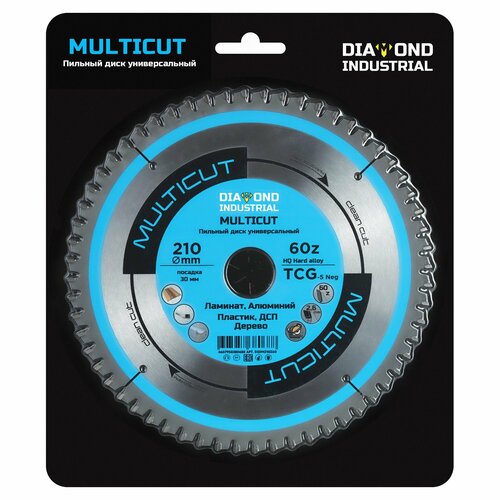 Диск пильный по мультиматериалам 210х30 мм Z 60 TCG MultiCut DIDM210Z60 Diamond Industrial 1541₽