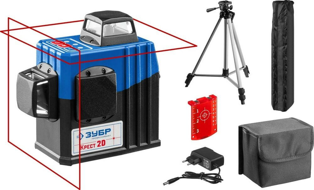 ЗУБР крест 2D, №2, 20 - 70 м, лазерный нивелир, Профессионал (34907-2)