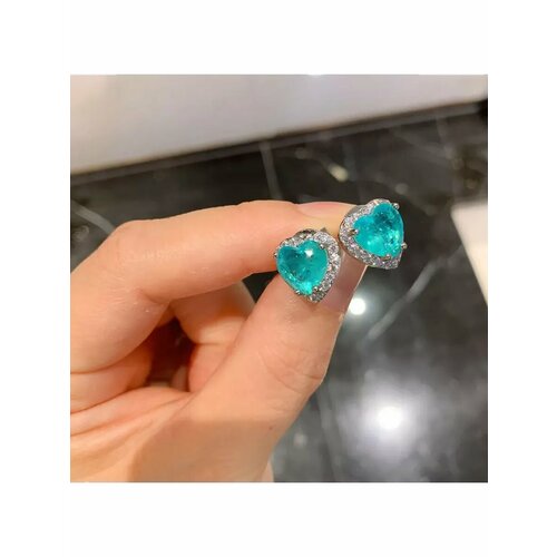 Серьги пусеты ZULTANIT, турмалин, зеленый, синий