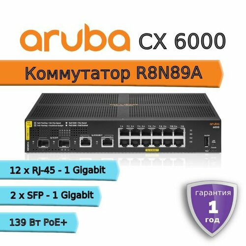 Коммутатор HPE Aruba Networking CX 6000 R8N89A 104343₽