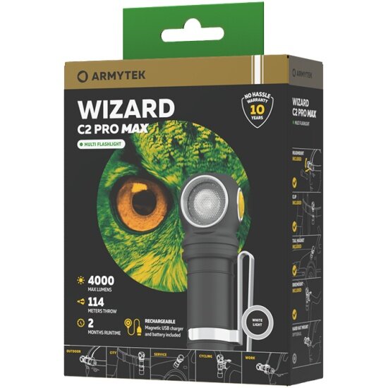 Мультифонарь Armytek Wizard C2 Pro Max Magnet USB, холодный свет — фото 1