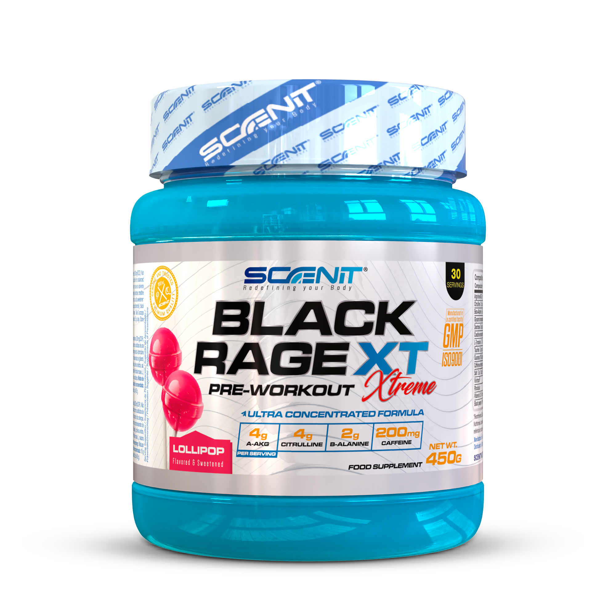 Предтренировочный комплекс Scenit Nutrition Black Rage 450гр. Вкус: Леденец