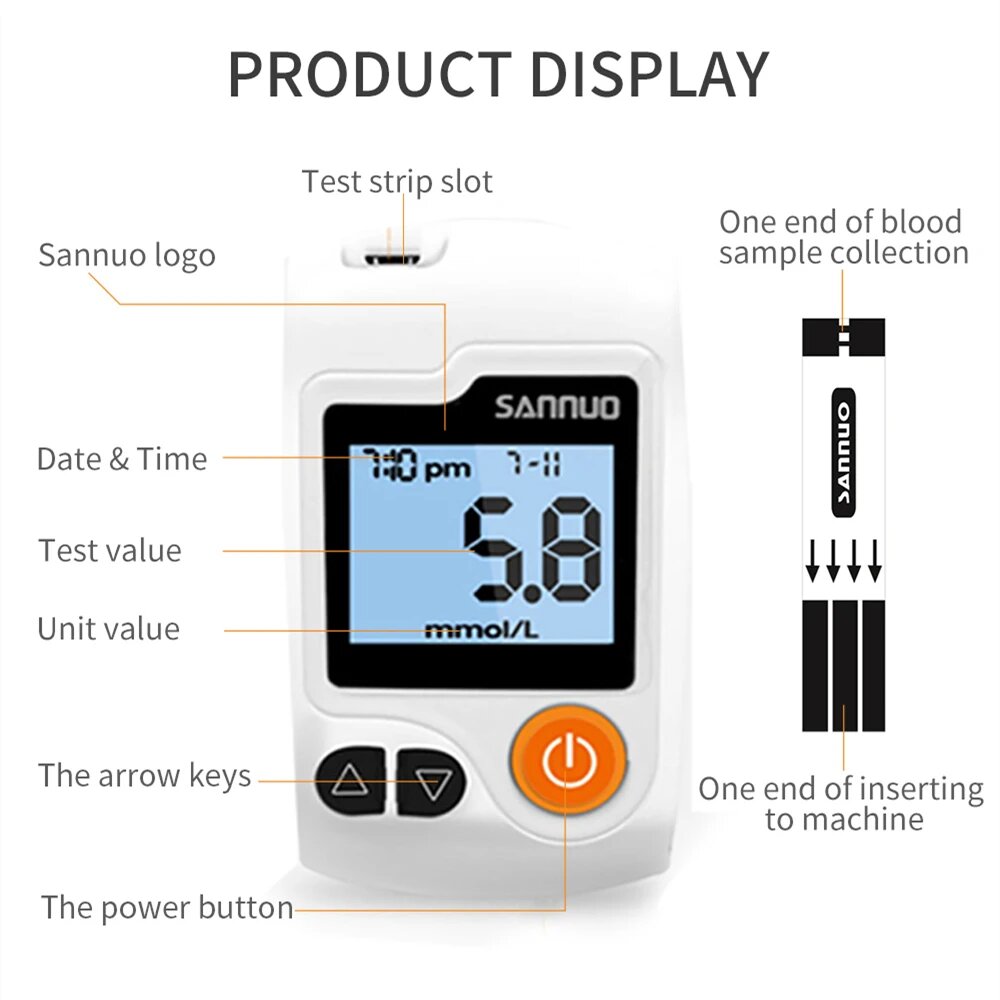 Изображение Sinocare GA 3 глюкометр для диабета, meter kit 100