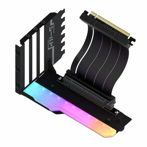 Вертикальный кронштейн для видеокарты ALLOYSEED с кабелем PCI-E 4.0, Black, No light