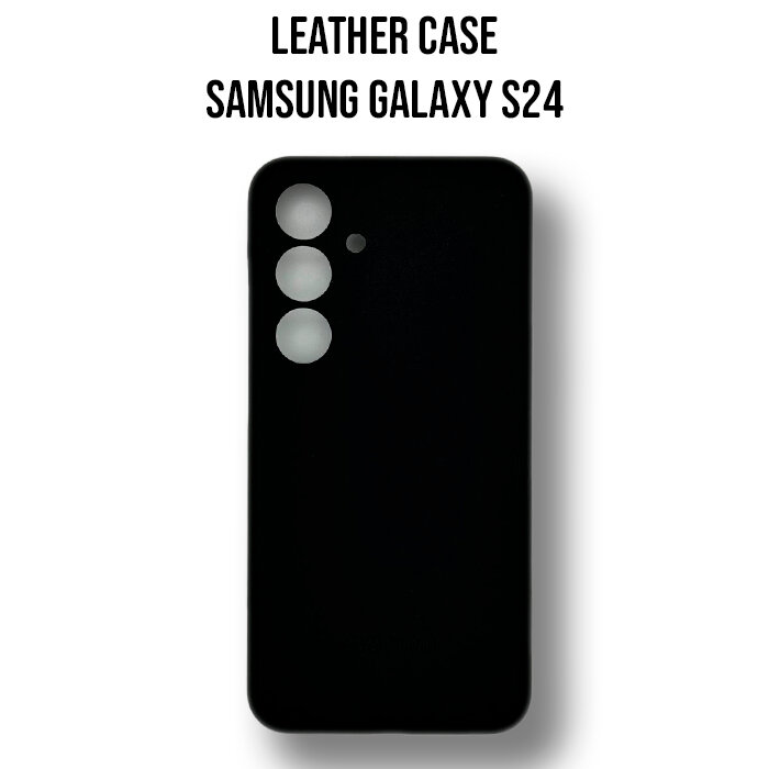 Кожаный чехол для Samsung Galaxy S24 / Leather case для Самсунга галакси с24 / Черный