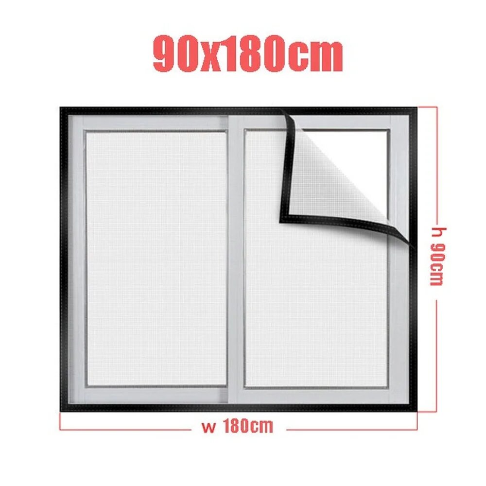 Регулируемая противомоскитная сетка PVCTBZB из nanofibers для окна Белый Gray net white edge 90X180CM