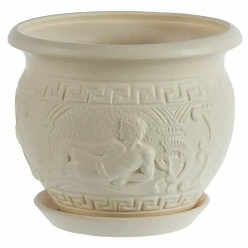 Горшок цветочный Олимпия 215 h17 см v38 л керамика белый 3763₽