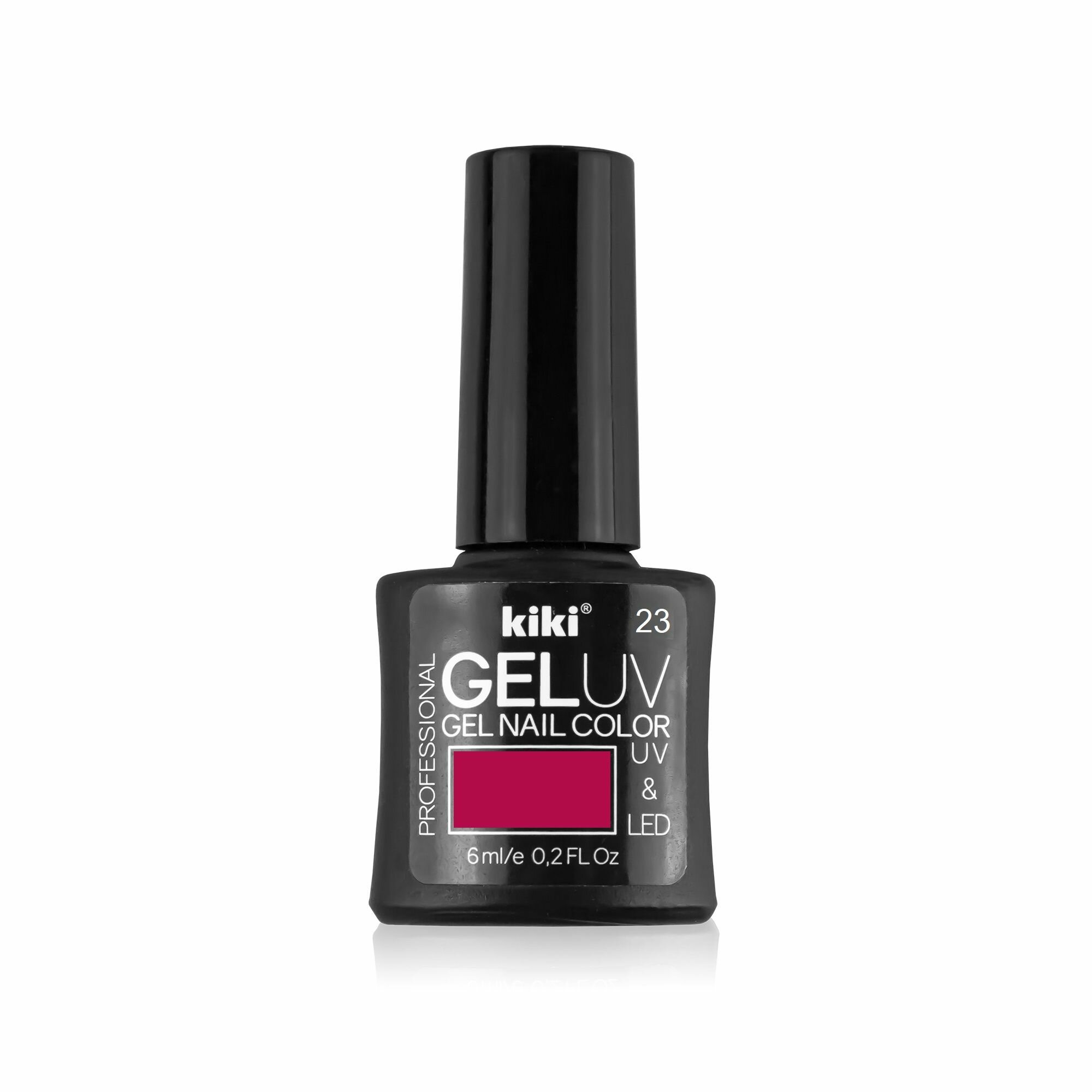 Гель-лак для ногтей KIKI GEL UV&LED тон 23 малиновый для маникюра, глянцевый лак, 6 мл