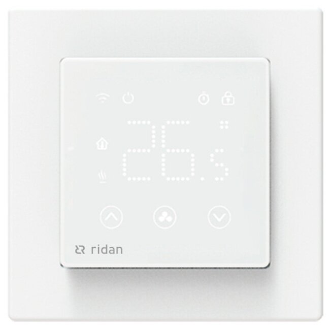 Комнатный термостат Ридан RSmart-SB с Wi-Fi подключением 230V, встраиваемый, черный - фото №1