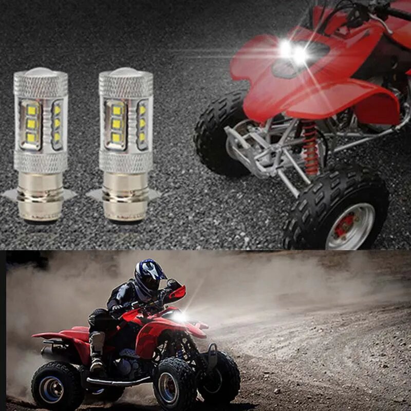2 шт. H6M 80 Вт светодиодные лампы для передних фар для Yamaha ATV Rhino 700 Raptor 125 250 700R Grizzly 125 350 450 YFM250 YFM350 YFM700
