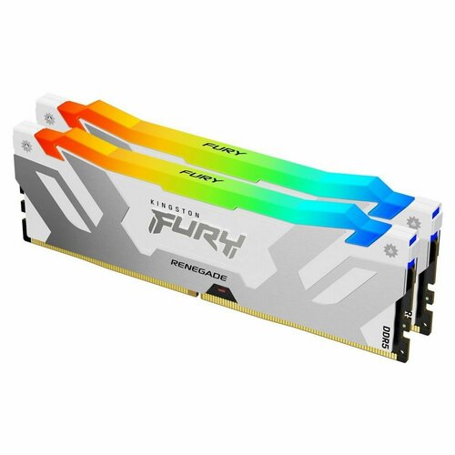 Комплект модулей памяти 32Gb DDR5 6800MHz Kingston Fury Renegade SilverWhite RGB XMP KF568C36RWAK2-32 2x16Gb 50970₽