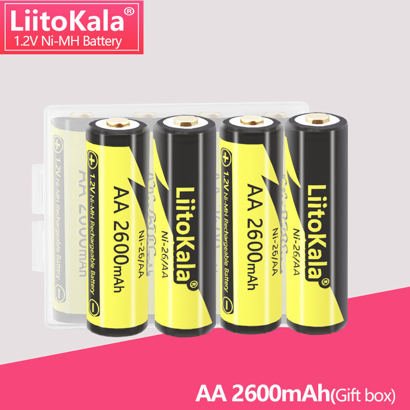 Батарейки LiitoKala NiMH AA, 2600mAh Широко применяется.4шт.